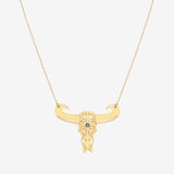 COLLIER DORÉ BUFFLE PETIT MODELE NACRE GRISE - TATOO