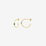 INDICOLITE TWIST NAVETTE CREOLE EARRINGS