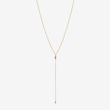 Collier cravate longue VENUS tourmaline rose