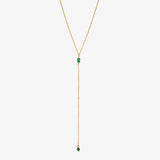 Collier cravate longue VENUS agate verte