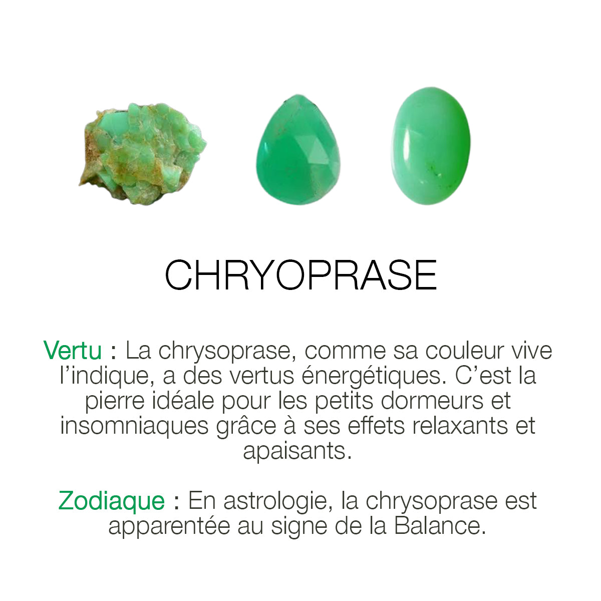 COLLIER  CHRYSOPRASE DORÉ - DANAE