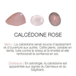 BOUCLES D'OREILLES CALCEDOINE ROSE DORÉES - SERTI PETIT MODELE