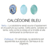 COLLIER CALCÉDOINE BLEUE DORÉ - ROXANE