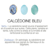 COLLIER CALCEDOINE BLEUE DORÉ - SERTI PETIT MODELE