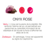 BOUCLES D'OREILLES ONYX ROSE DORÉES - SERTI PETIT MODELE