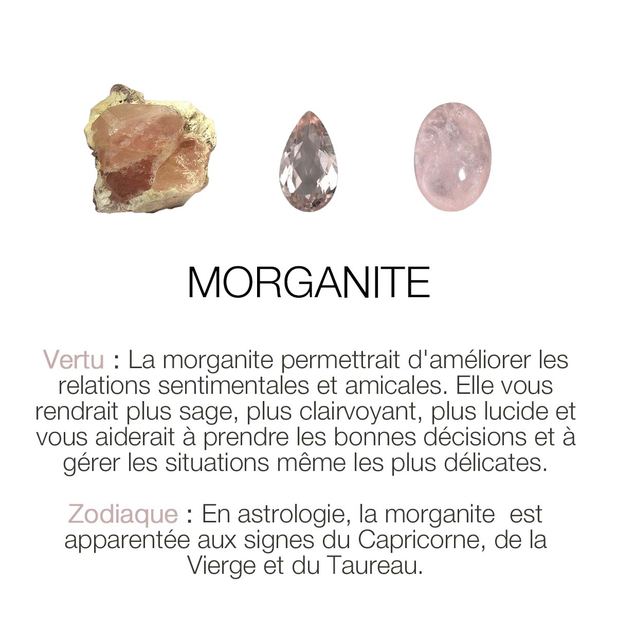 BRACELET MORGANITE DORÉ -  JERI
