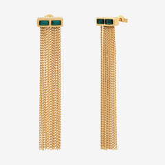 Boucles d'oreilles dorées émeraude - VERTU