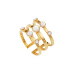 BAGUE MAYA TRIBAL NACRE BLANCHE