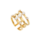 BAGUE MAYA TRIBAL NACRE BLANCHE