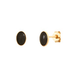 BOUCLES D'OREILLES CAB OVALE ONYX
