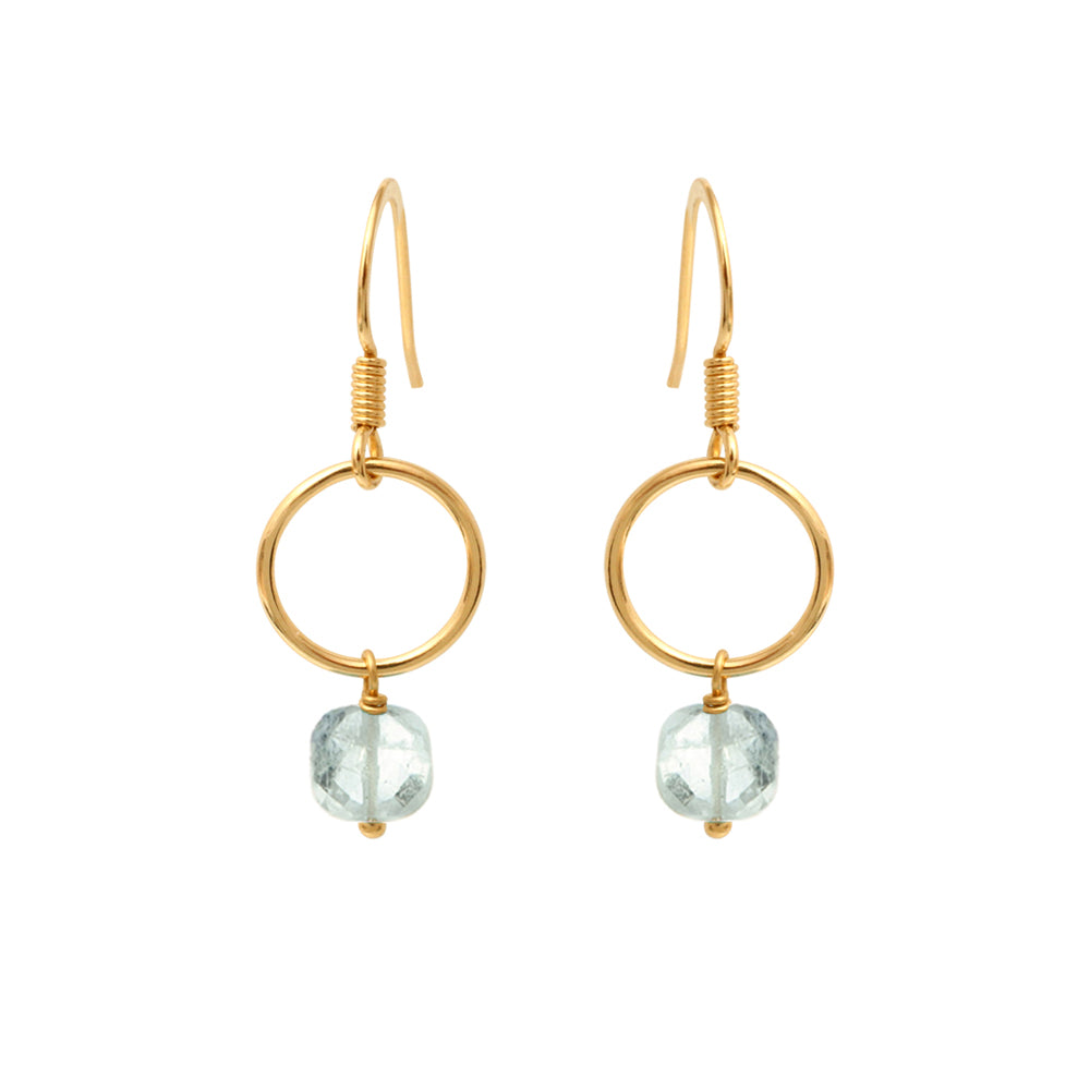 BOUCLES D'OREILLES AIGUE MARINE DORÉES - FIDJI