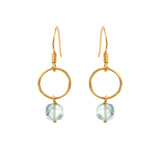 BOUCLES D'OREILLES AIGUE MARINE DORÉES - FIDJI
