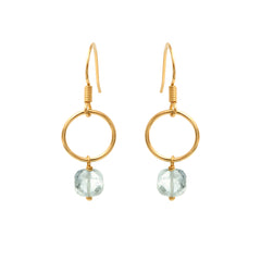 BOUCLES D'OREILLES AIGUE MARINE DORÉES - FIDJI