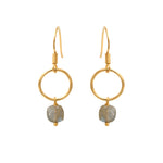 BOUCLES D'OREILLES DORÉES LABRADORITE -  FIDJI