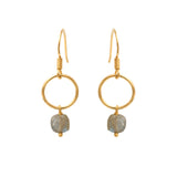 BOUCLES D'OREILLES DORÉES LABRADORITE -  FIDJI