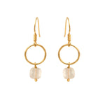 BOUCLES D'OREILLES QUARTZ ROSE  DORÉES -  FIDJI