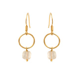 BOUCLES D'OREILLES QUARTZ ROSE  DORÉES -  FIDJI