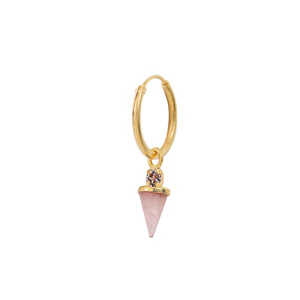 Boucle d'oreille sharp quartz rose - Caroline Najman
